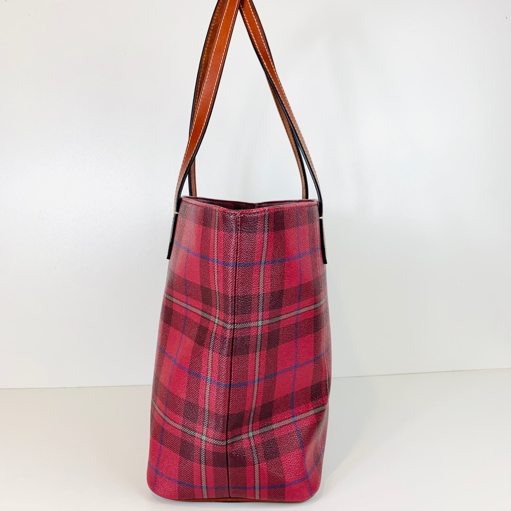 NWT DOONEY & BOURKE TOTE Cranberry Tiverton Plaid - Picture 4 of 12